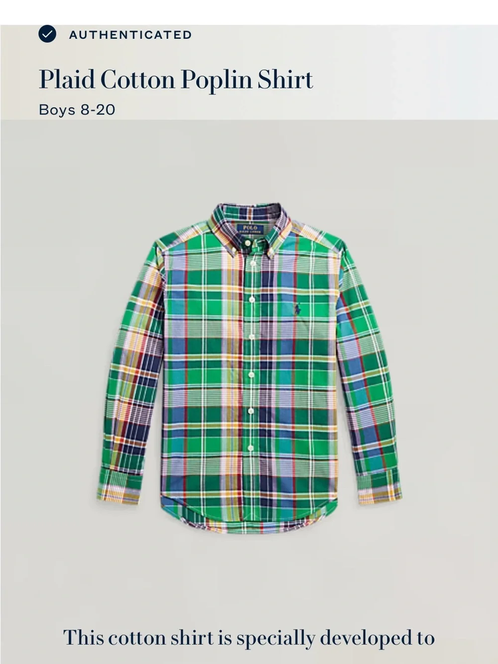 Ralph Lauren Multicolor Plaid Button-Up Shirt